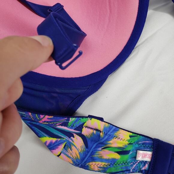 Pink Victorias secret wear everywhere push up bra 34DD blue pink - Picture 3 of 6